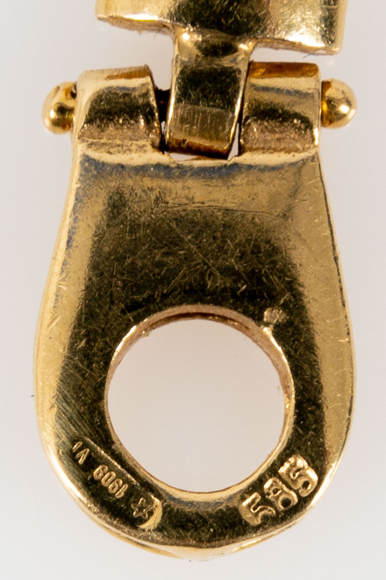Gliederarmband, 3fach mit 585er ( 14 kt.) Gelbgold gestempelt; bewegliche Glieder, Länge ca. 20,5 c - Image 6 of 6