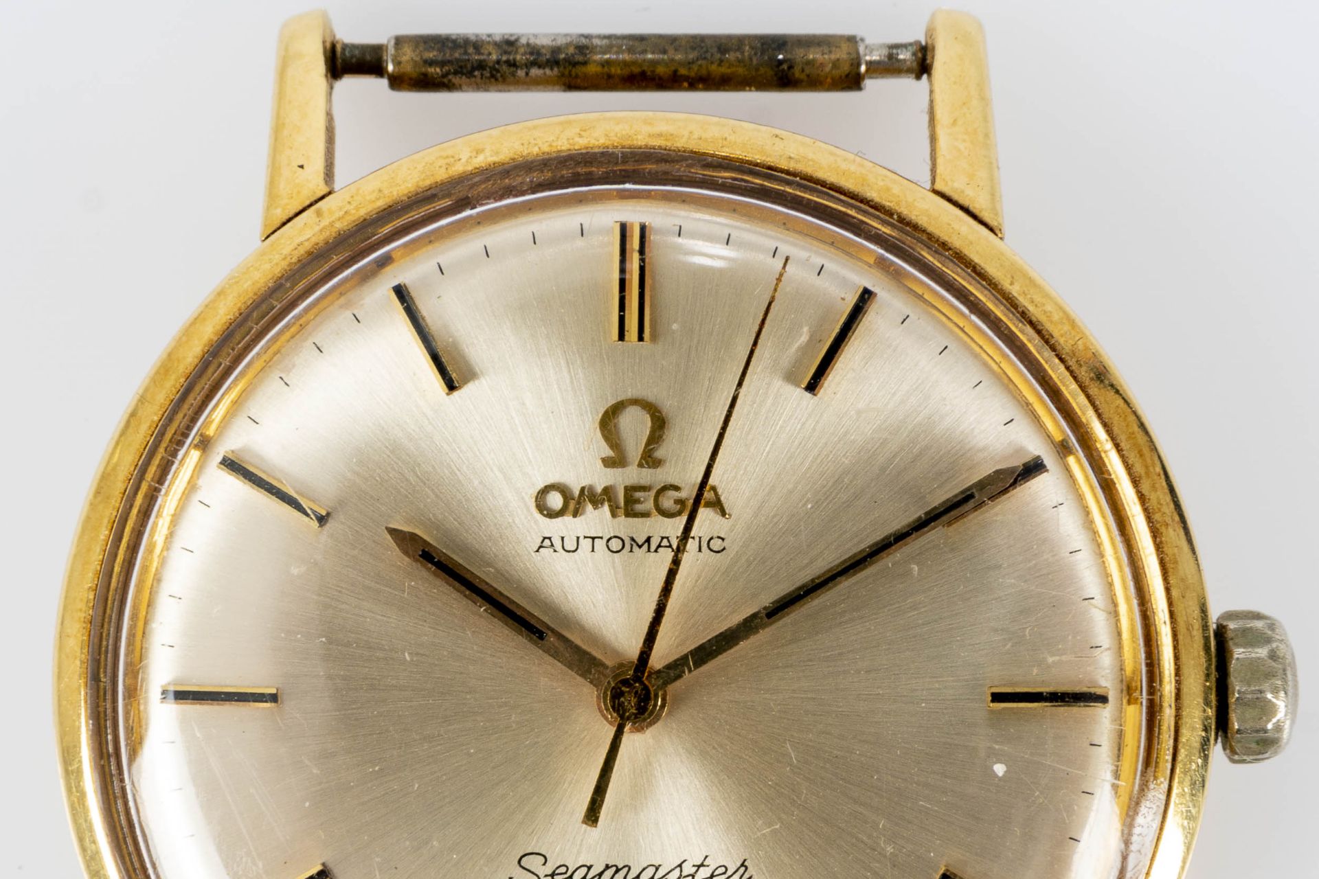 "OMEGA SEAMASTER DEVILLE AUTOMATIC", Herrenarmbanduhr, 18 kt. Gelbgoldgehäuse, Werk läuft an, Ziffe - Bild 2 aus 9