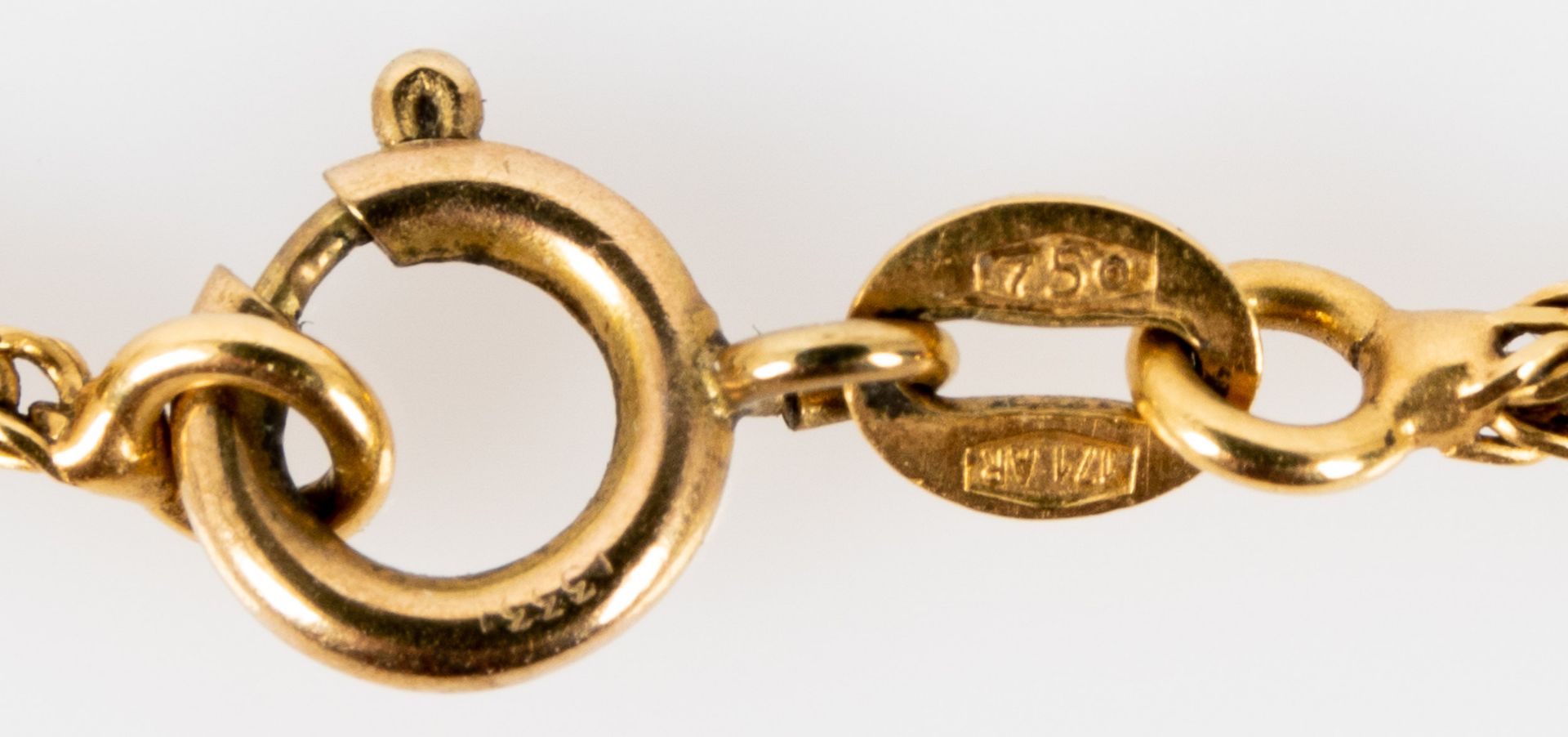 Gelbgold - Kordelkette, 18 kt., ca. 70 cm lang, mit Sicherheitsverschluss. An dieser Kette hing vor - Image 4 of 4