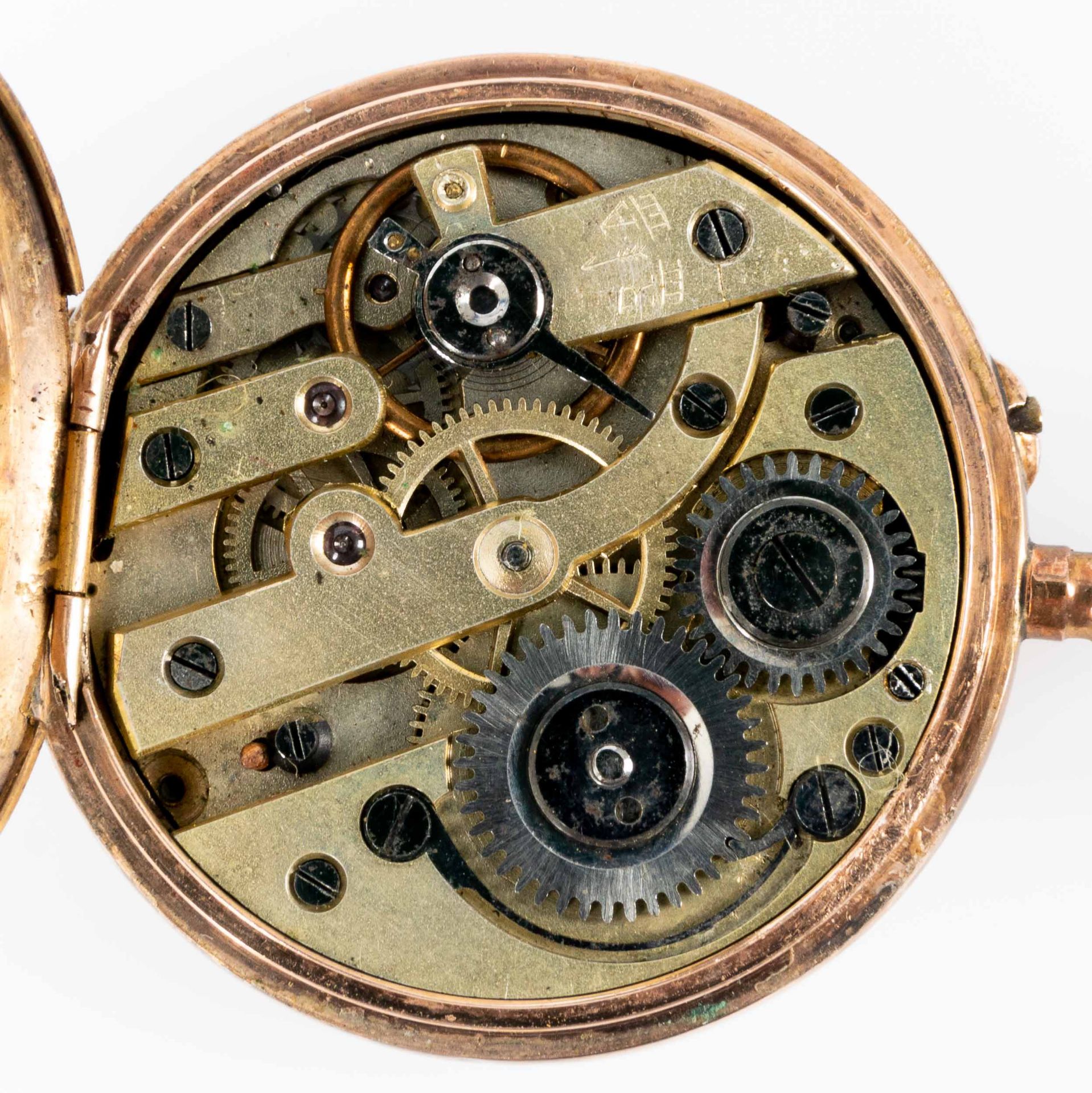 Antike, feine Damentaschenuhr an langer Uhrenkette. Rotgold 14 kt., Uhr um 1890; Durchmesser ca. 2, - Bild 10 aus 13