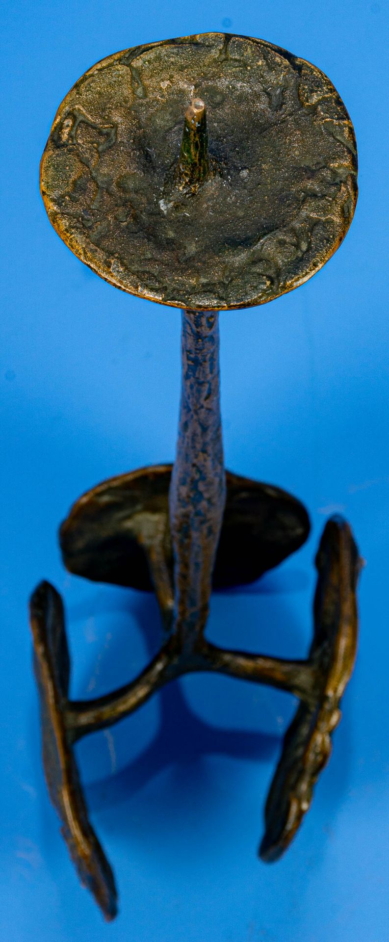 Moderne Bronze - Skulptur in Form eines Tischkerzenleuchters mit 3 verschiedenen Pferde - Darstellu - Bild 7 aus 8