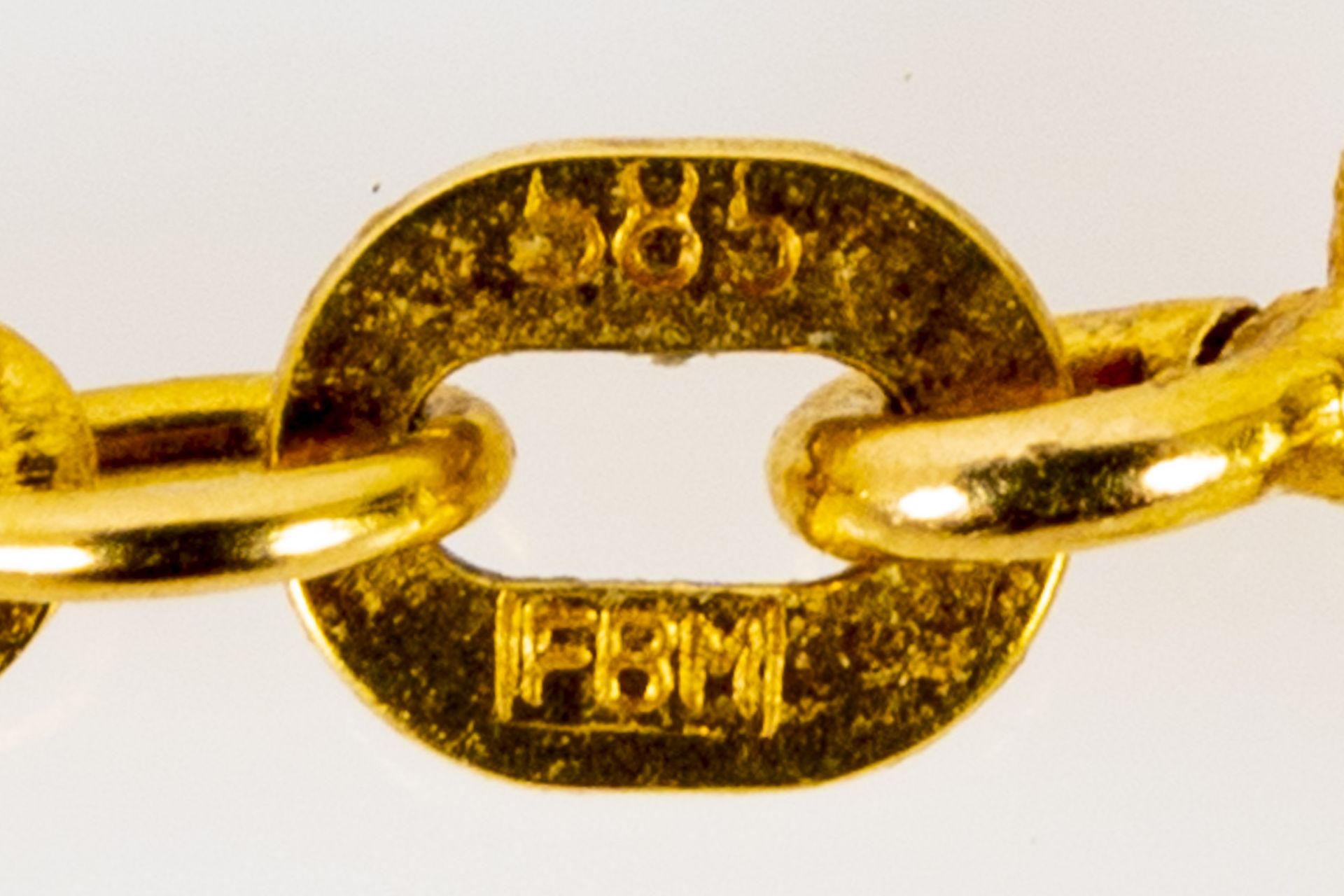 14 kt. Gelbgold - Gliederkette mit "Herz"- Anhänger aus 333er Gelbgold, das zu öffnende Herz mit Pl - Image 8 of 8