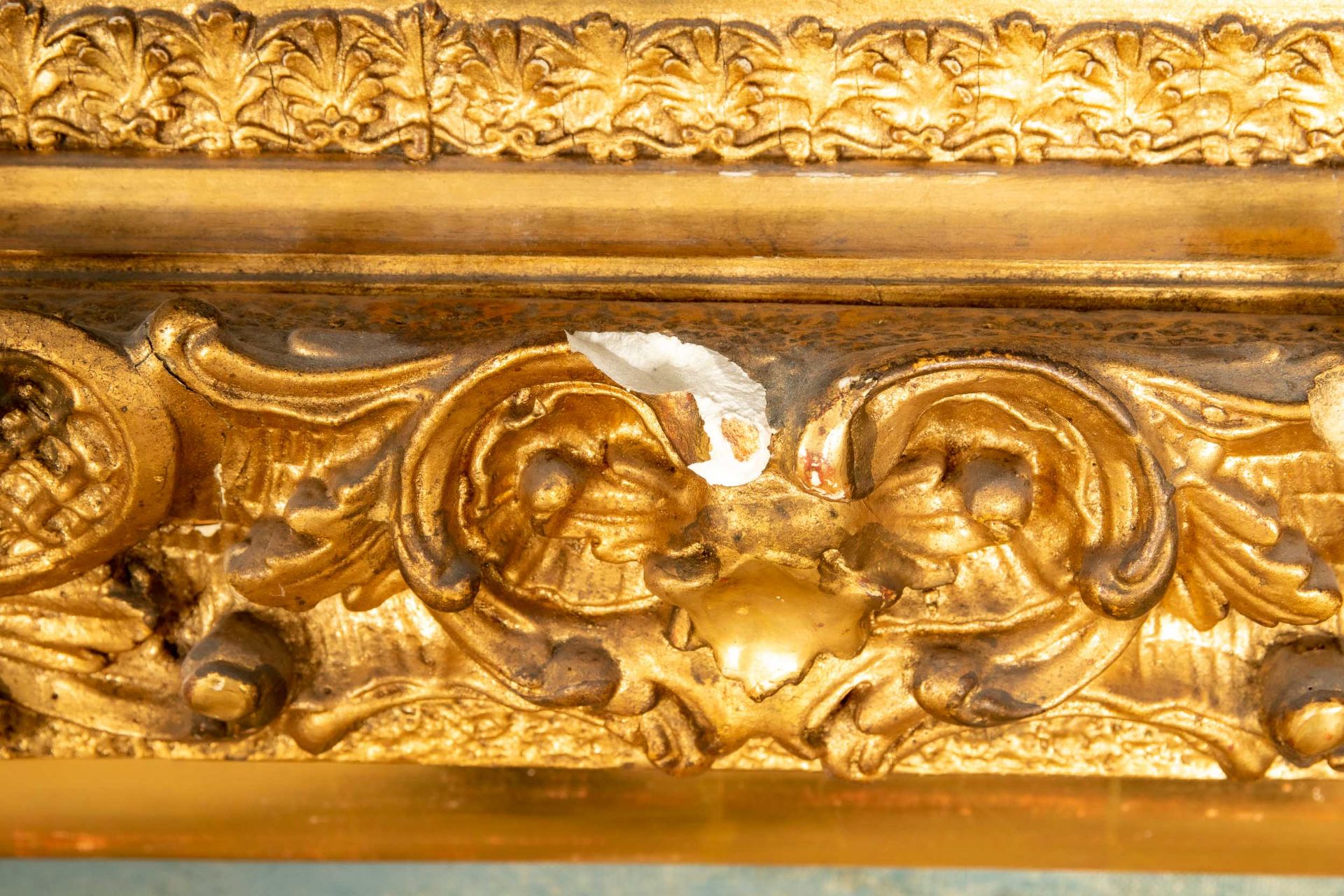Paar dekorativer Historismus-Goldstuckrahmen um 1900; Falzmaße je ca. 54 x 81 cm, max. Außenmaße je - Bild 14 aus 17
