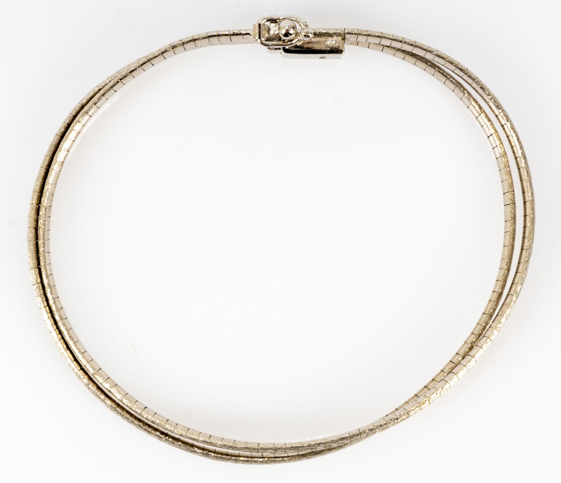 2strängiges Armband, 65% Silberlegierung, Länge ca. 18,5 cm; Sicherheitsverschluss, schöner Erhalt. - Image 3 of 6