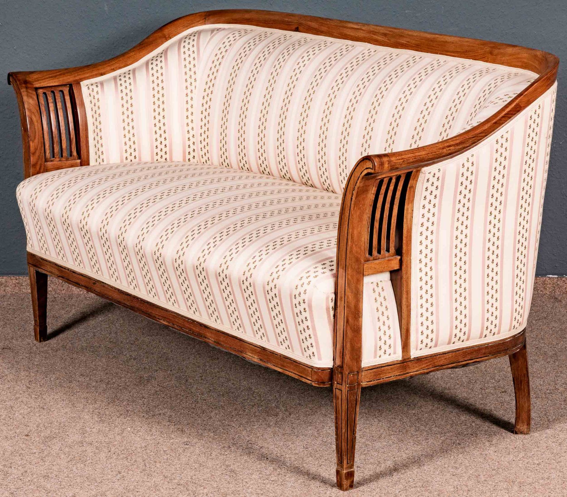 Antikes Polstersofa, Jugendstil um 1910/20, gepflegter Erhalt, elegant geschwungen, an den Armlehne - Image 14 of 14