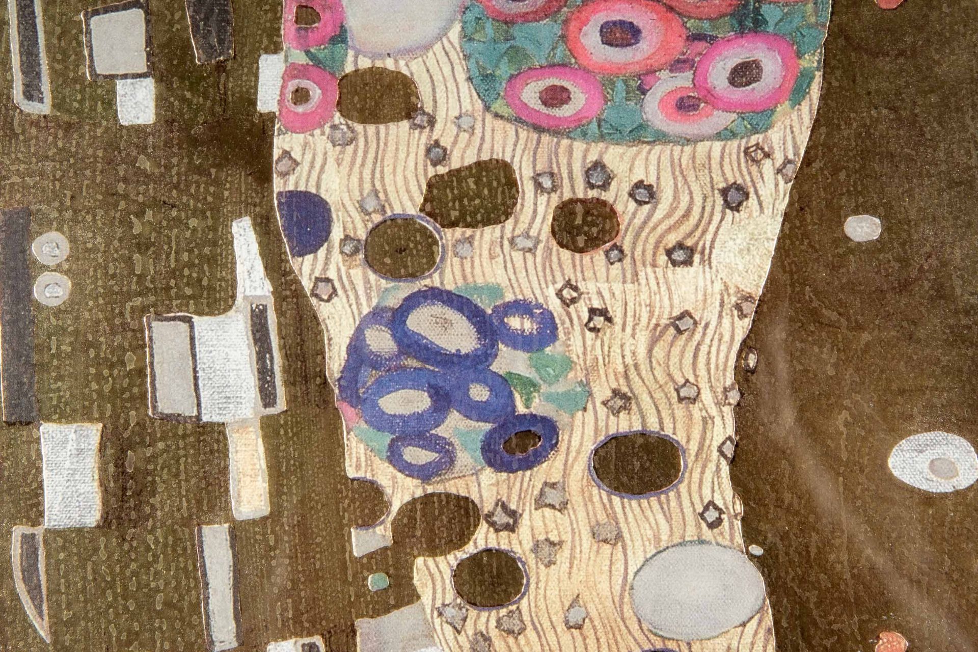 "Der Kuss", multiple, hinter Glas gerahmte, ca. 84 x 52 cm große Farblithographie NACH Gustav Klimt - Bild 6 aus 6