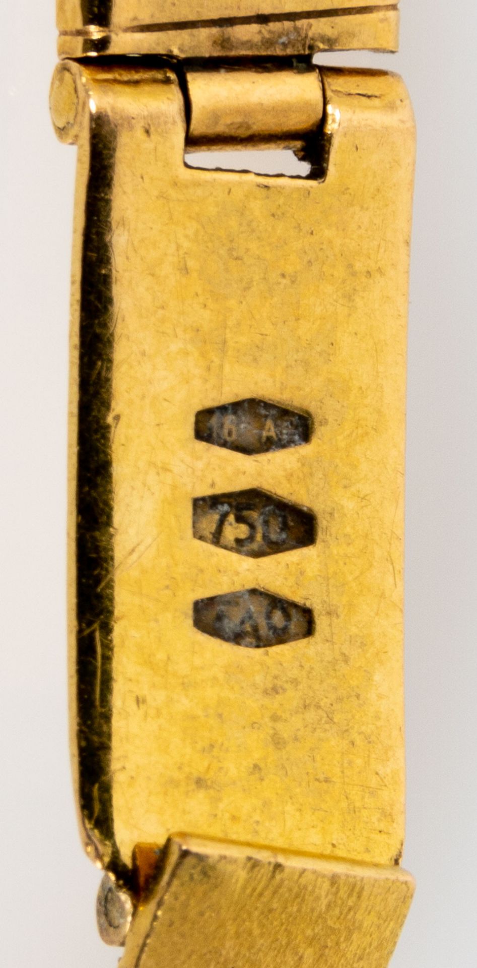 "Roamer" - Damenarmbanduhr, vergoldetes Gehäuse,18 kt Gelbgoldarmband mit Faltschließe, ungeprüftes - Bild 8 aus 8