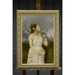 "Apfelblüte" - Gemälde, 19./20. Jhd., Öl auf Leinwand, ca. 80 x 53 cm, unten links signiert "Leoni"
