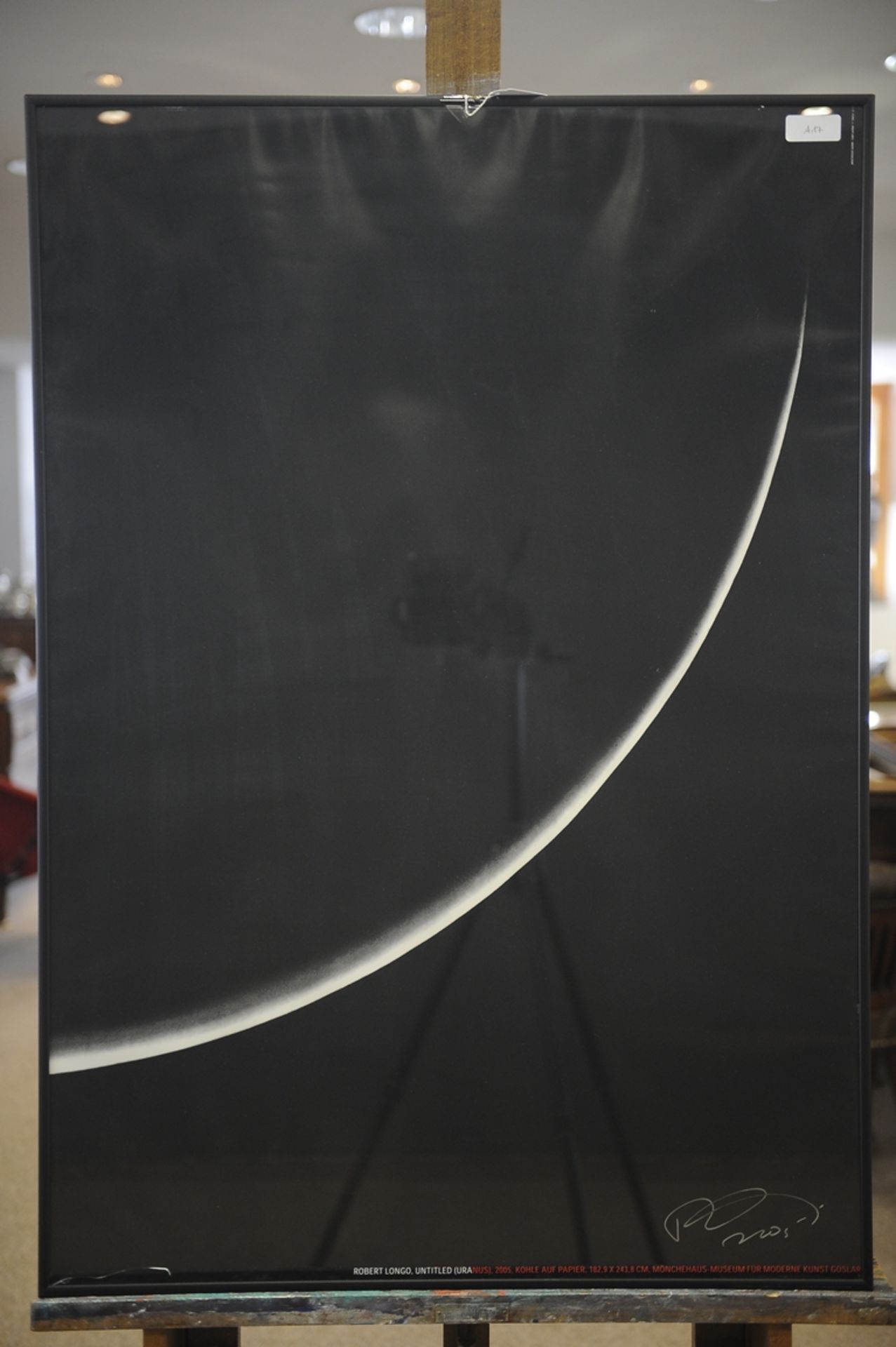 "Untitled/URANUS" - hinter Glas gerahmter Plakatdruck nach einer Papierarbeit des Robert Longo (geb - Image 2 of 5