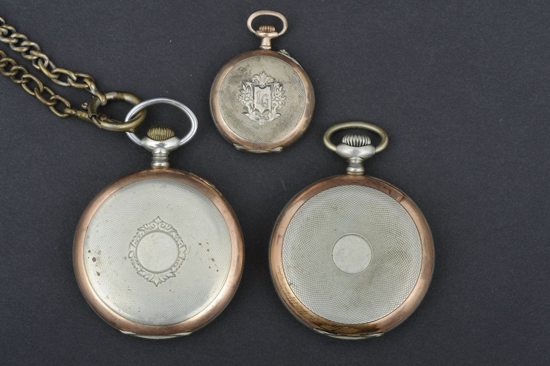 5teiliges Konvolut verschiedener Taschenuhren, Silbergehäuse. Verschiedene Alter, Größen, Wertigkei - Bild 7 aus 8