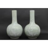 Paar dekorativer "Seladon" - Vasen, China, Ende 20 Jhdt., Höhe je ca. 44 cm, Durchmesser je ca. 24
