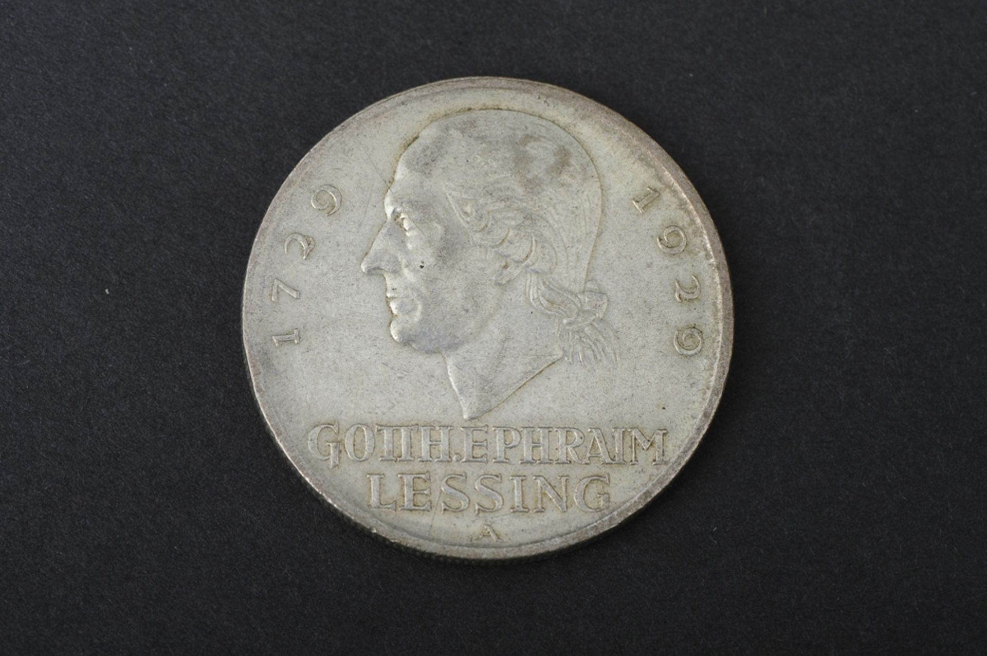 5 Reichsmark, 1920, Lessing, Buchstabe A. (ss).