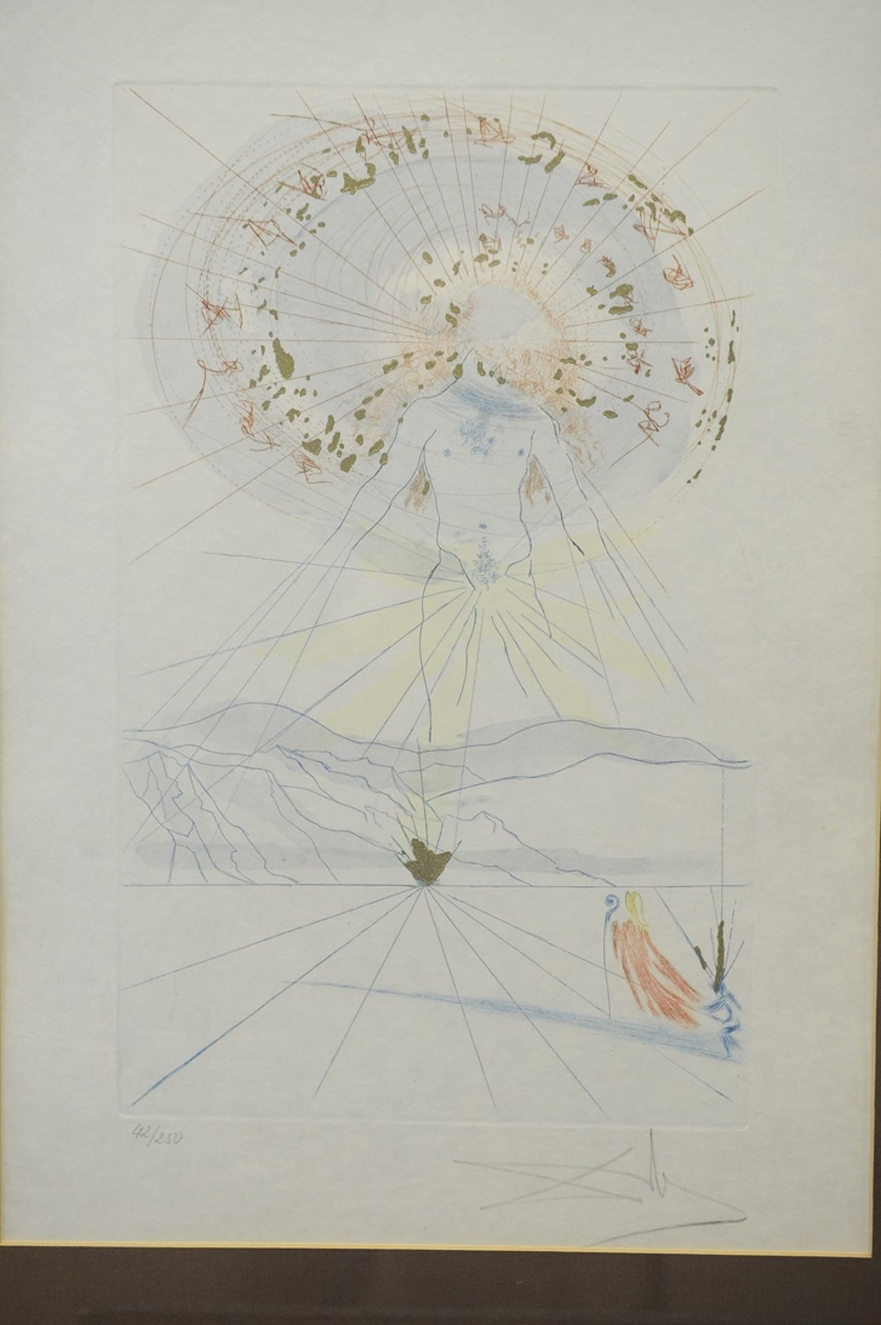 "Der Bräutigam hüpft über die Berge", Original Radierung des Salvador Dali (Figueras 1904 - 1989 eb - Image 2 of 4