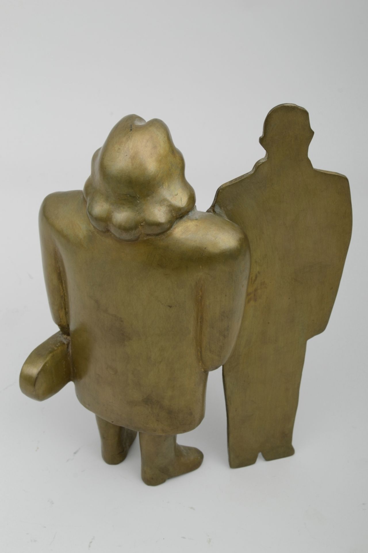 "Violinisten", Bronze, goldbraun patiniert. Die weibliche Figur plastisch gearbeitet, an ihrem rech - Image 2 of 6