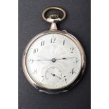 Antike, offene Herrentaschenuhr, 800er Silbergehäuse, 1920er/30er Jahre, Handaufzug, ungeprüftes, m