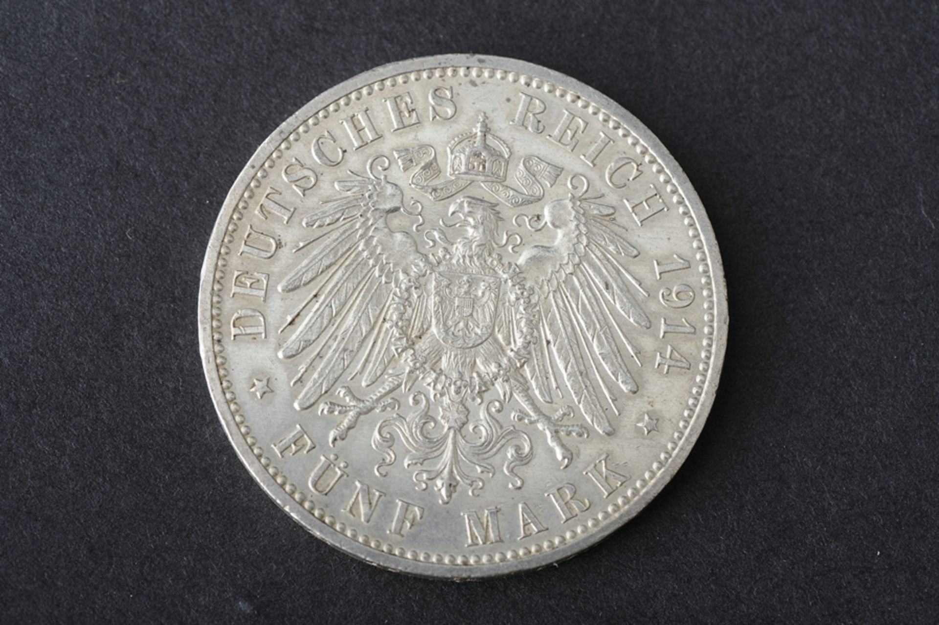 5 Reichsmark. Anhalt, 1914; Silber, Buchstabe A. (ss/ vz).
