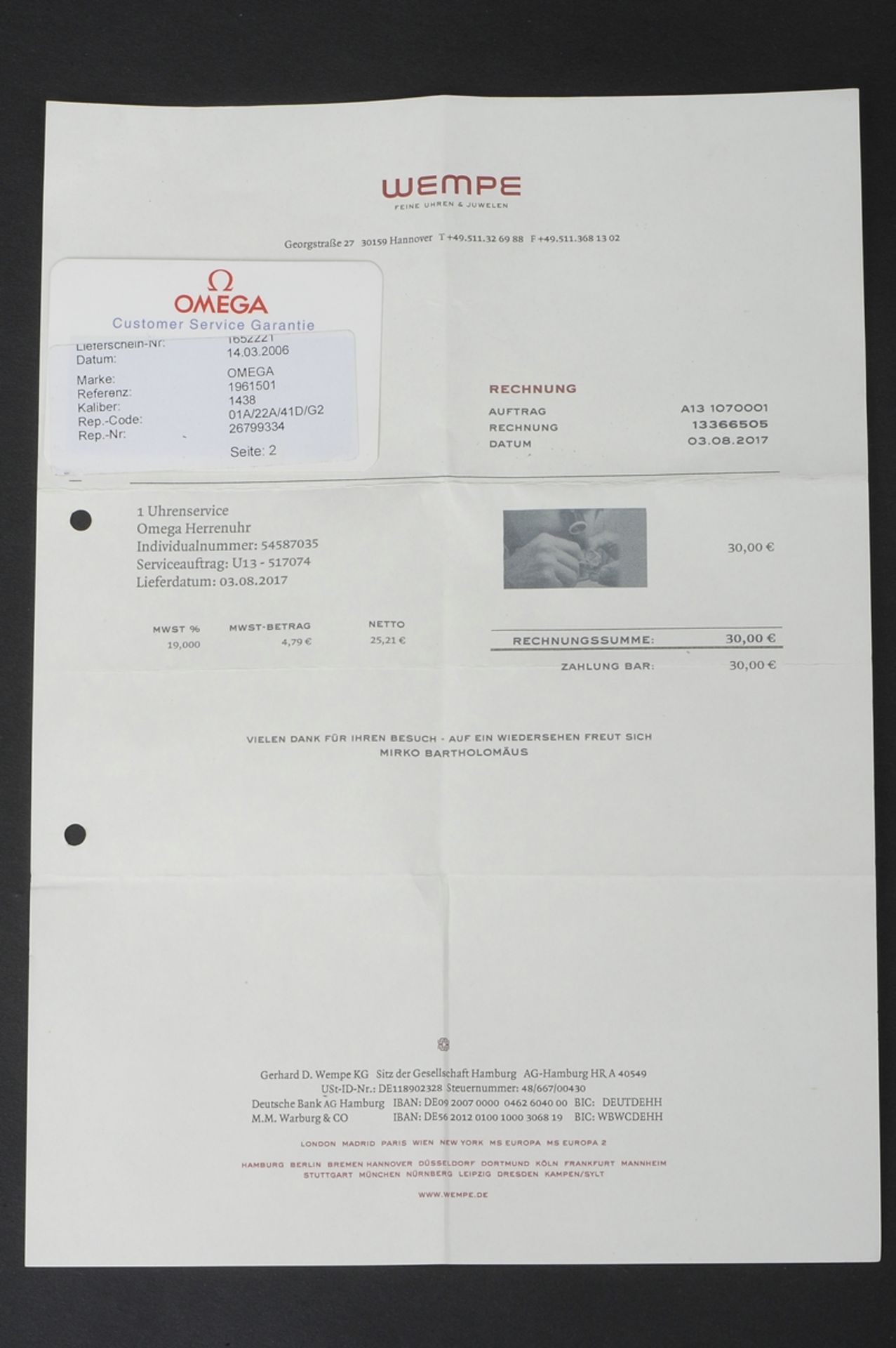"OMEGA SEAMASTER 120 M" - Herrenarmbanduhr mit Quarzwerk, Stahl/Gold, dunkelblaues Ziffernblatt mit - Image 11 of 19