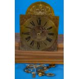 Antikes Standuhren-Uhrwerk, auf dem Ziffernblatt bez.: "Cornelius Lerp Regenspurg". 2. Drittel 18.