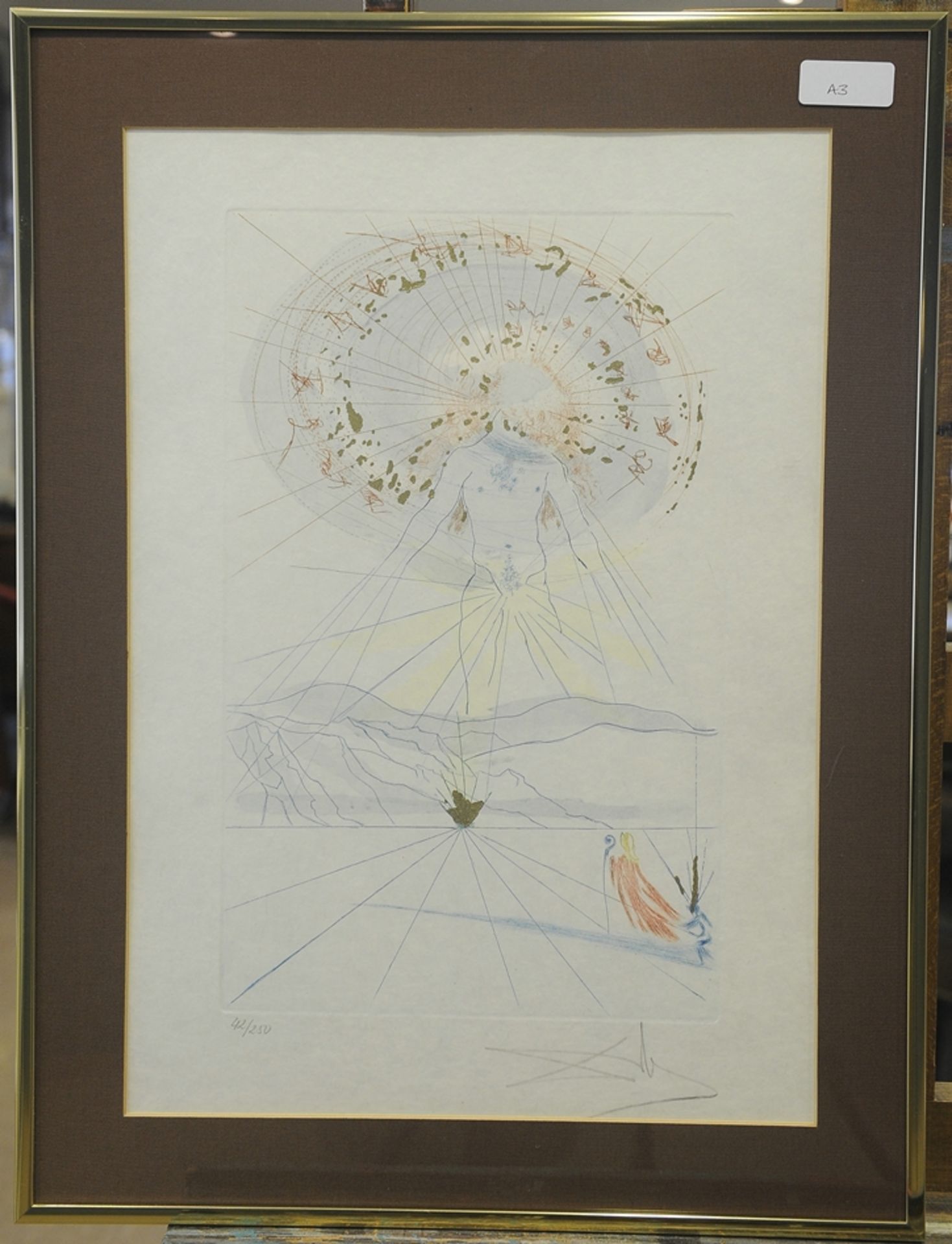 "Der Bräutigam hüpft über die Berge", Original Radierung des Salvador Dali (Figueras 1904 - 1989 eb