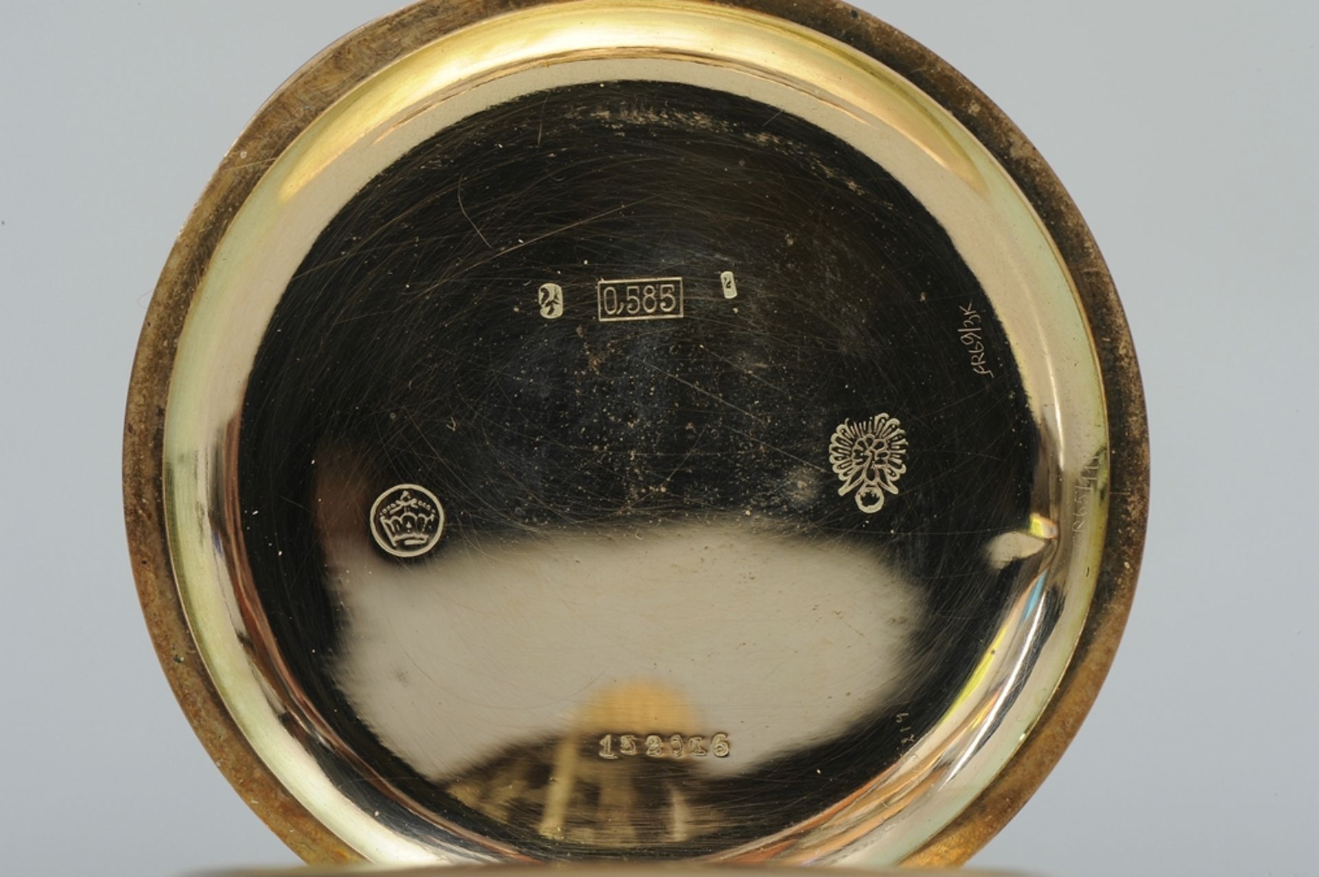 Schwere 585er Gelbgold Herrentaschenuhr, verglastes Uhrenwerk (!), 3 Deckel Gold,. Gehäusedurchmess - Bild 9 aus 12