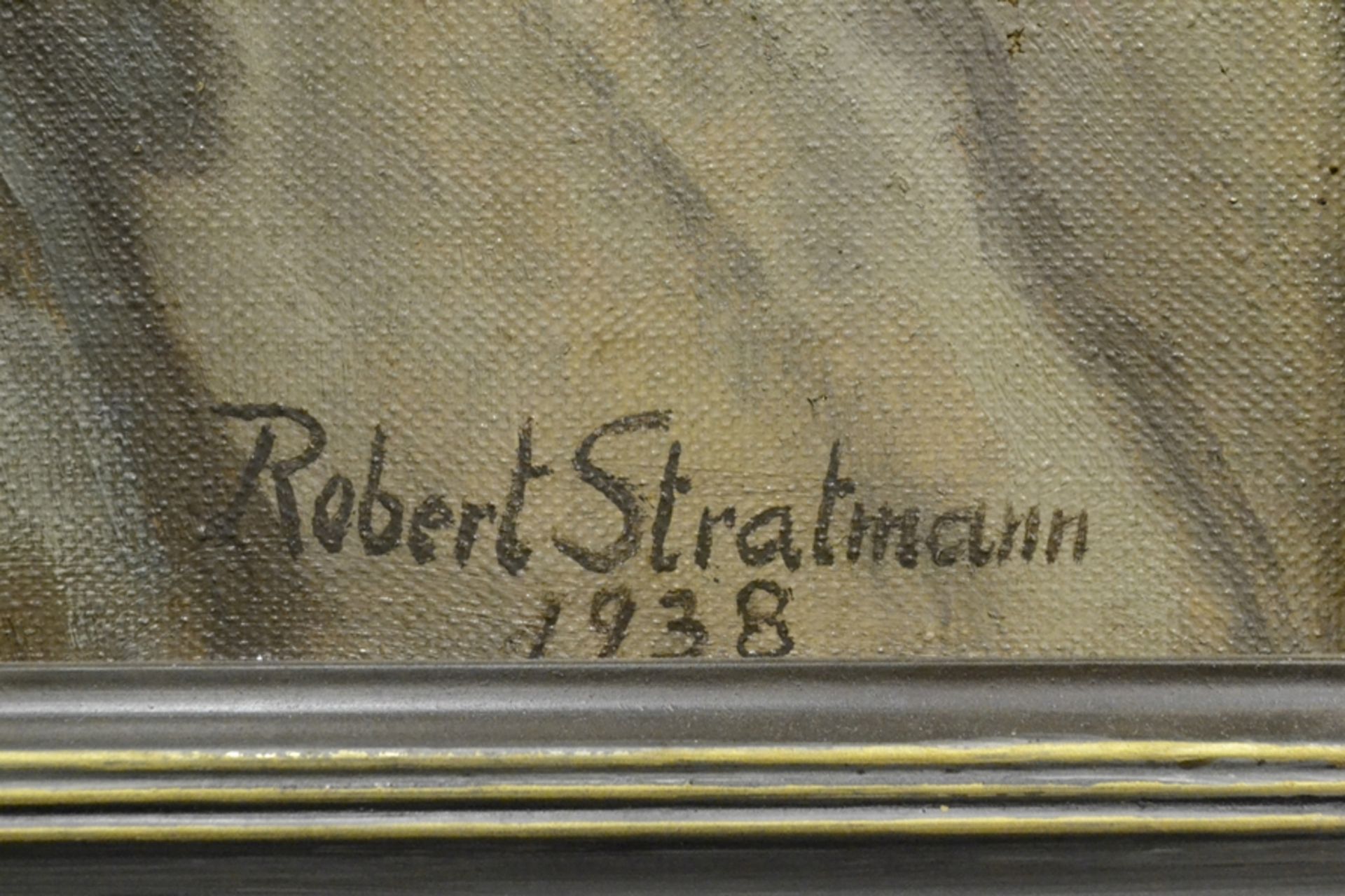 "Herbstlicher Waldweg" - Gemälde, Öl auf Leinwand, ca. 77 x 64 cm, unten rechts signiert: Robert St - Image 2 of 3