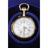 Antike Damentaschenuhr um 1900, 14 kt. Gelbgoldgehäuse in historischer Manier gestaltet, 1901 datie