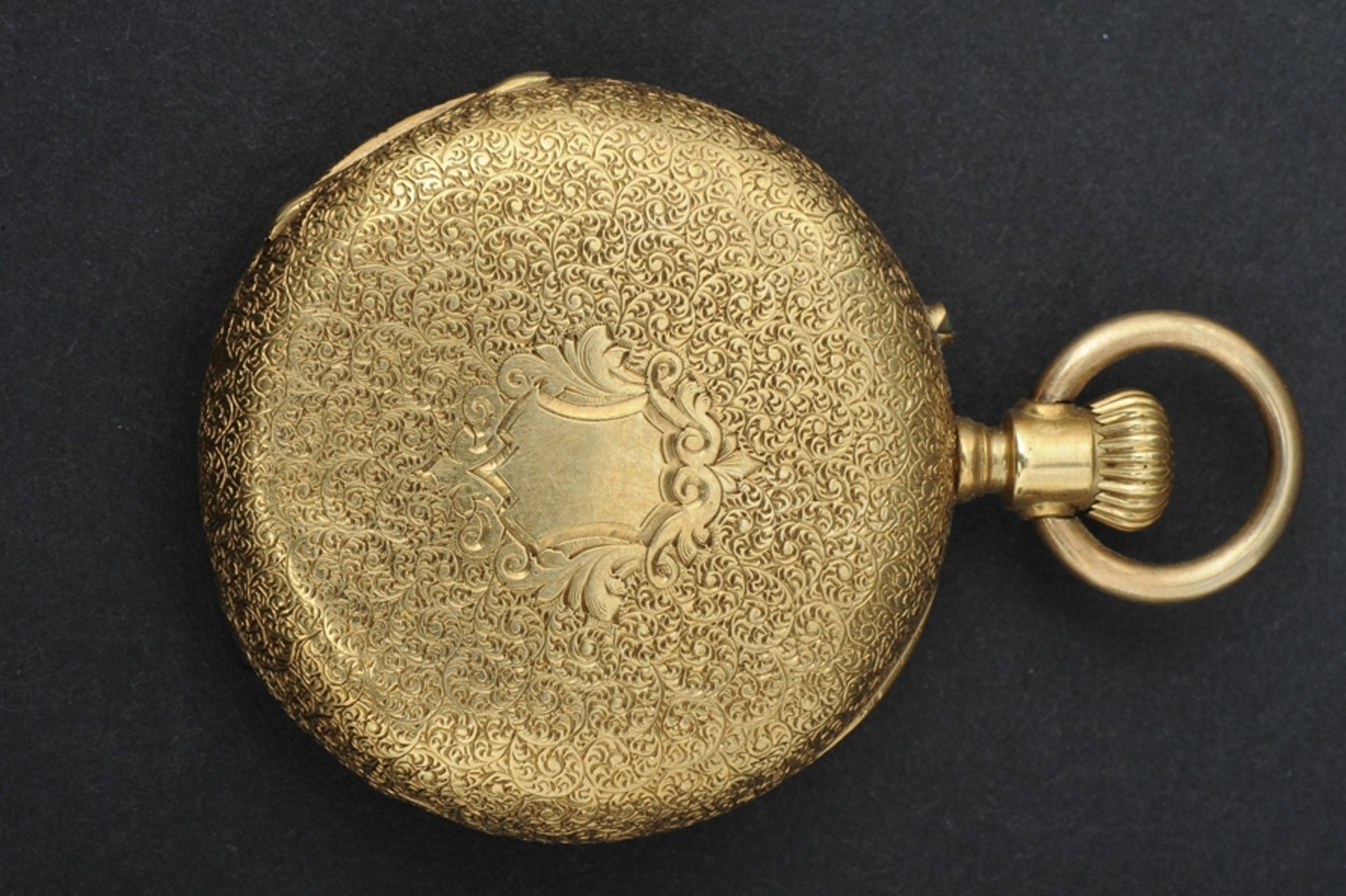 Feine, elegante 18 k Damen - Schmucktaschenuhr, um 1900/20, 36 mm Gehäusedurchmesser, ca. 42 gr. Br - Bild 8 aus 8