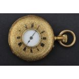 Feine, elegante 18 k Damen - Schmucktaschenuhr, um 1900/20, 36 mm Gehäusedurchmesser, ca. 42 gr. Br