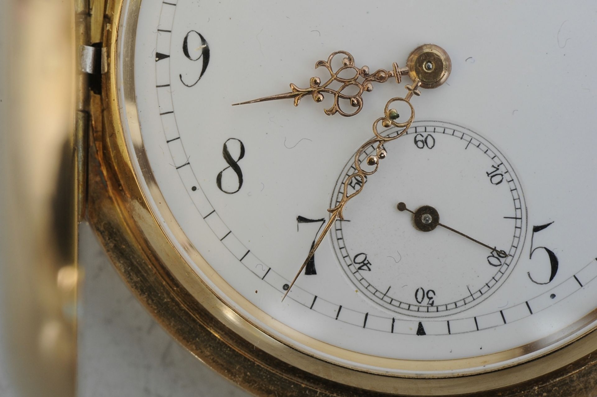Schwere 585er Gelbgold Herrentaschenuhr, verglastes Uhrenwerk (!), 3 Deckel Gold,. Gehäusedurchmess - Bild 2 aus 12