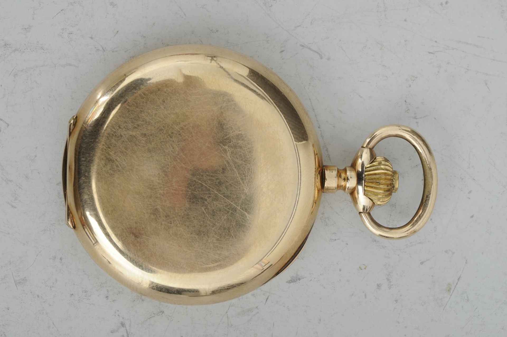 Schwere 585er Gelbgold Herrentaschenuhr, verglastes Uhrenwerk (!), 3 Deckel Gold,. Gehäusedurchmess - Bild 6 aus 12