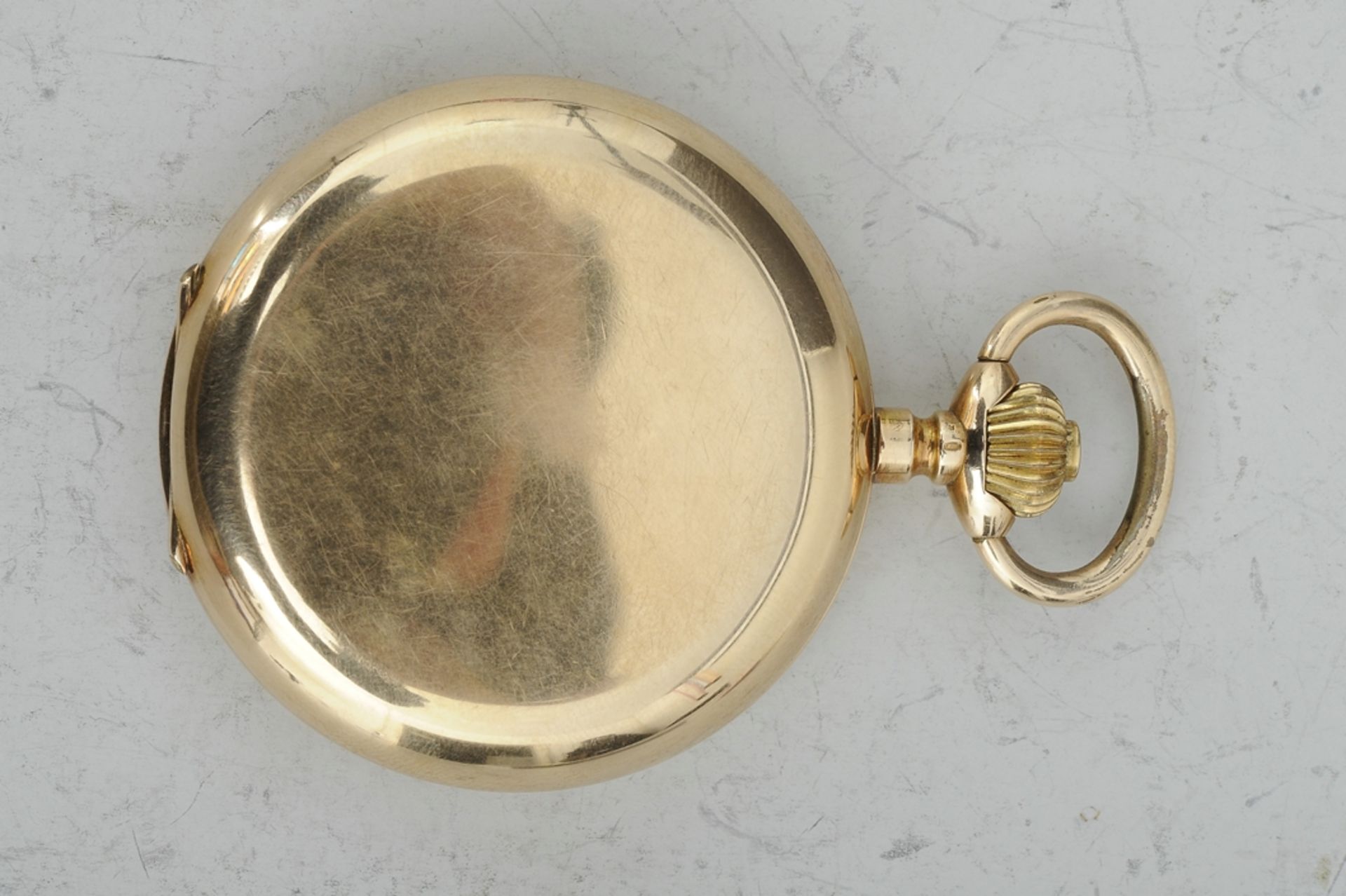 Schwere 585er Gelbgold Herrentaschenuhr, verglastes Uhrenwerk (!), 3 Deckel Gold,. Gehäusedurchmess - Bild 5 aus 12