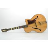 "SOLI - RECORD" - Gitarre der 1950er/60er Jahre, sehr schöner, bespielter Erhalt, montiertes Schlag