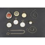 10teiliges Konvolut verschiedener Uhren und Uhrenzubehörteile, bestehend aus: 4 Taschenuhren (max.