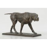 "Schreitender Jagdhund", bronzierter Metallguss, wohl 1920er/30er Jahre, ungemarkt, Länge ca. 41 cm