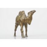 "Schreitendes Kamel" - Bronzeguss mit gold-brauner Patina, ca. 22,5 x 26 cm, unter 2 Hufen gemarkt
