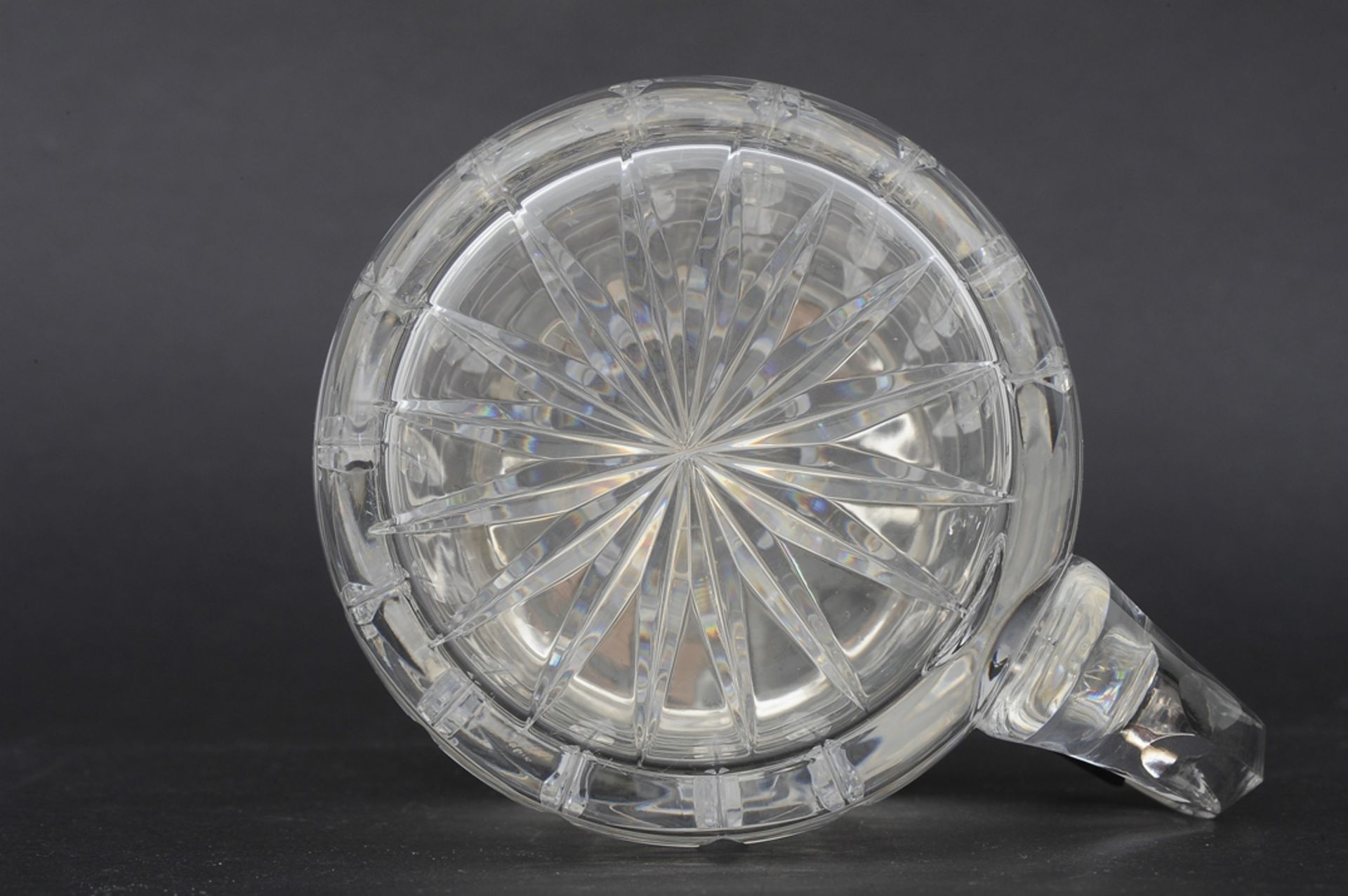 Schwerer Kristallglas-Deckelhumpen mit 925er Sterlingsilbermontur, Mitte 20. Jhdt., Höhe ca. 12 cm, - Image 8 of 8