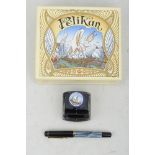 PELIKAN - Füllfederhalter mit Tintenfass in originaler Kartonage, ungraviert, unbenutzt (?). Sehr s