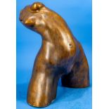 "Weiblicher Torso". Bräunlich patinierte Bronze, ca. 52 x 42 x 32 cm! Unsignierter Hohlguss. Plasti