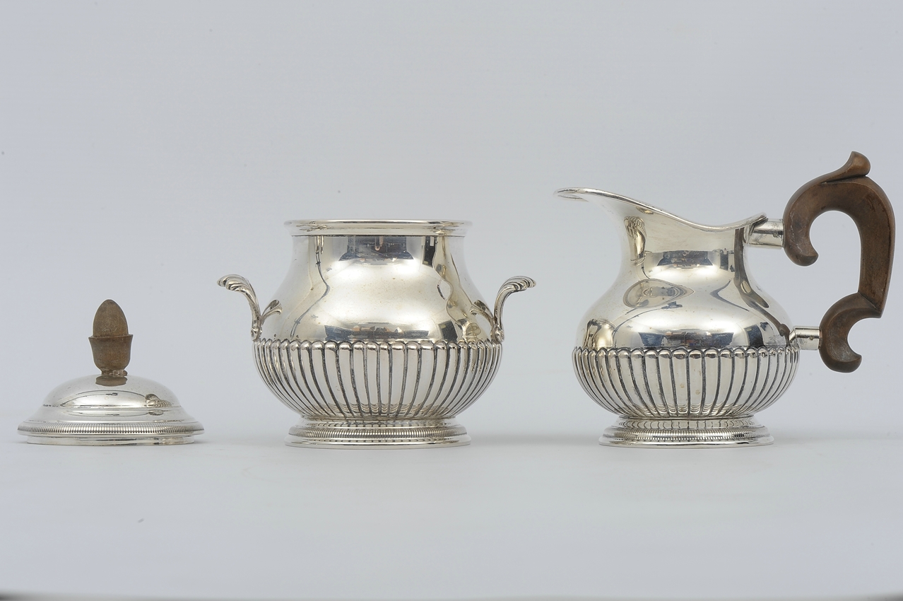 5teiliges Tee- und Kaffeeservice, 800er Silber massiv, bestehend aus Teekanne (Länge ca. 26 cm, ca. - Image 15 of 21