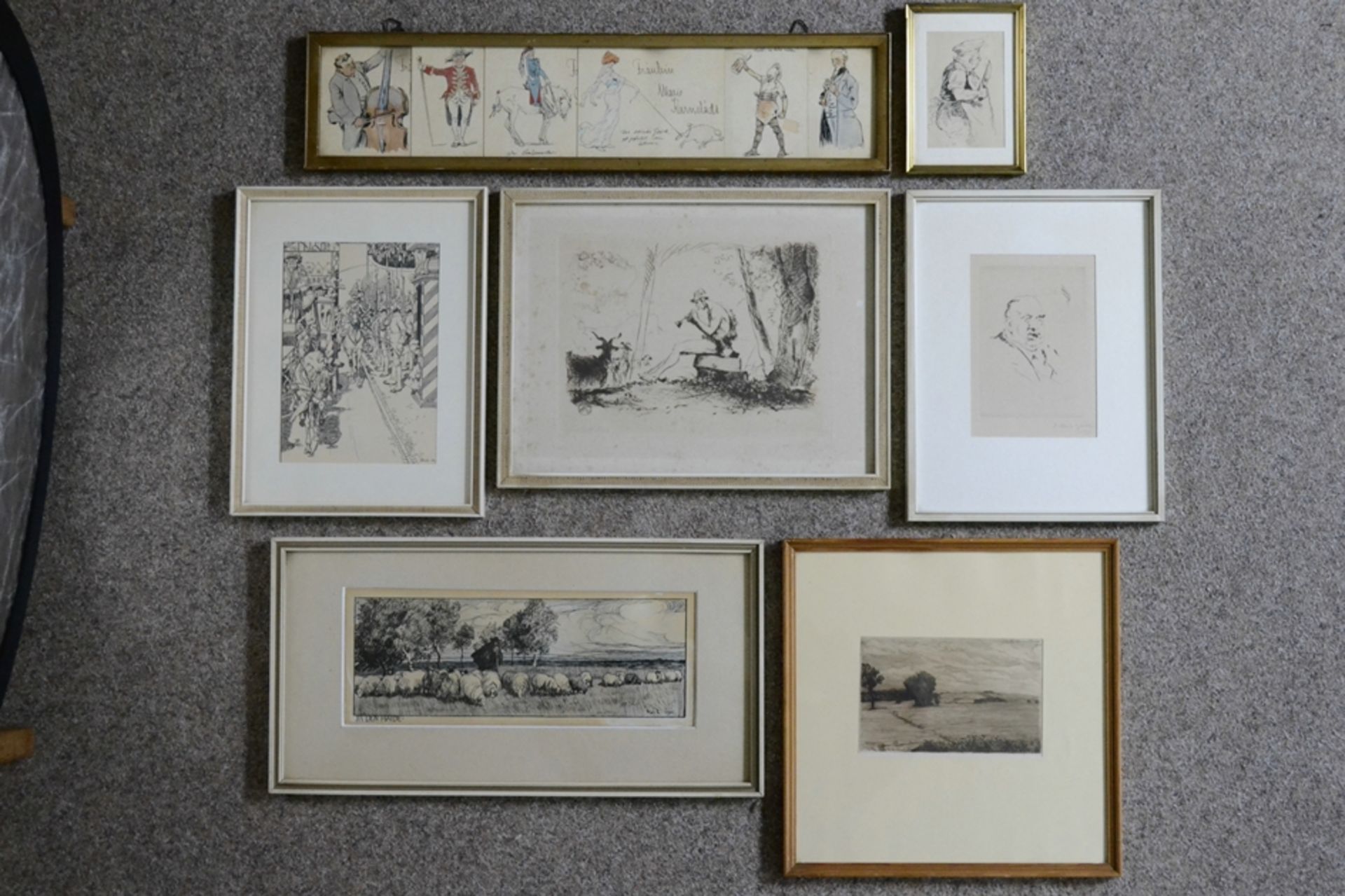 7teilige Sammlung verschiedener Arbeiten des Fritz Koch-Gotha (Eberstädt 1877 - 1956 Rostock), Ehem