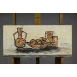 "Stilleben in Orange", Gemälde Öl auf Platte, ca. 33 x 76 cm, unten rechts signiert & datiert: "Ko6