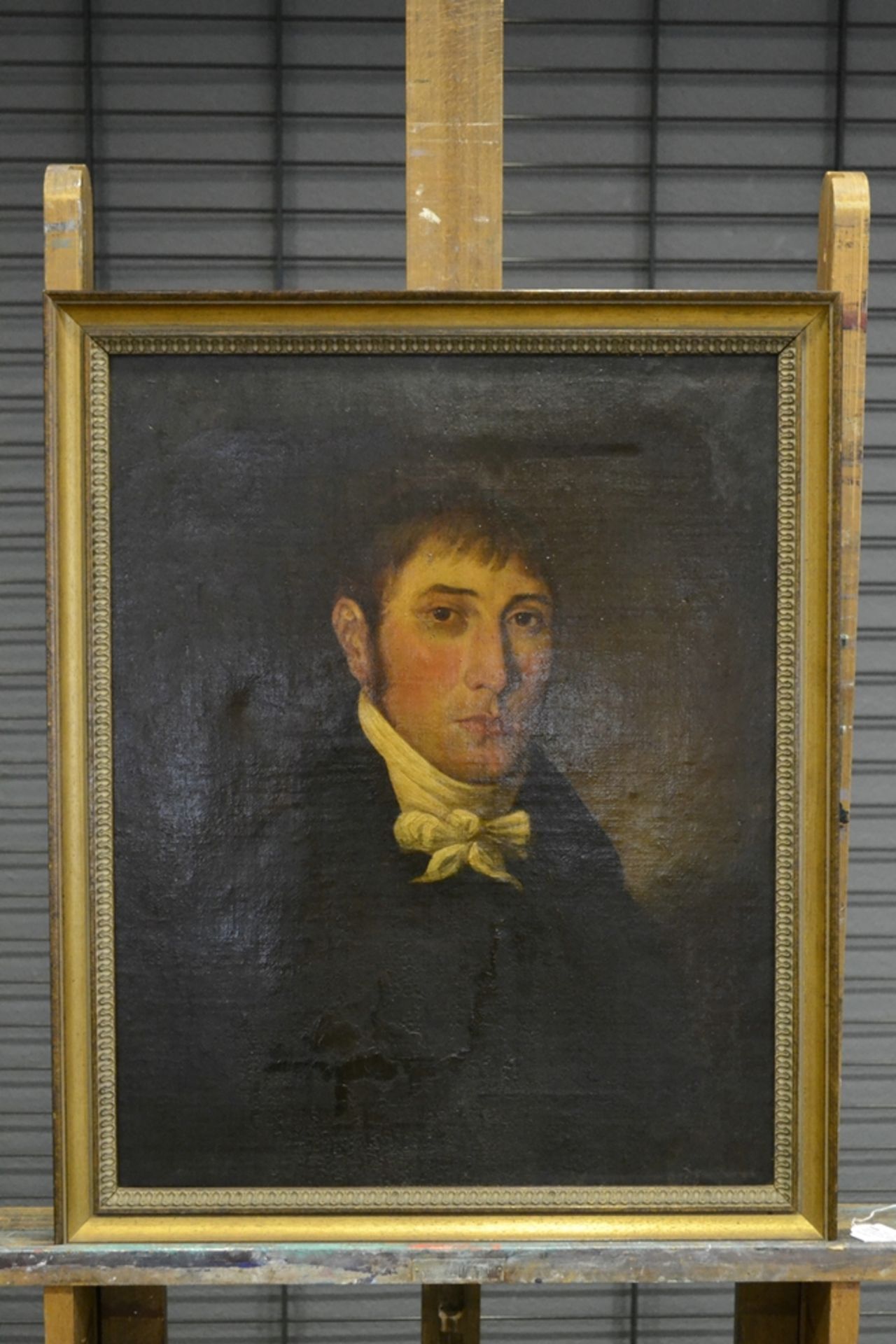 "Herrenporträt", frühes 19. Jhdt., Porträtmalerei eines jungen Mannes. Bildmaß ca. 57 x 45,5 cm; Ra