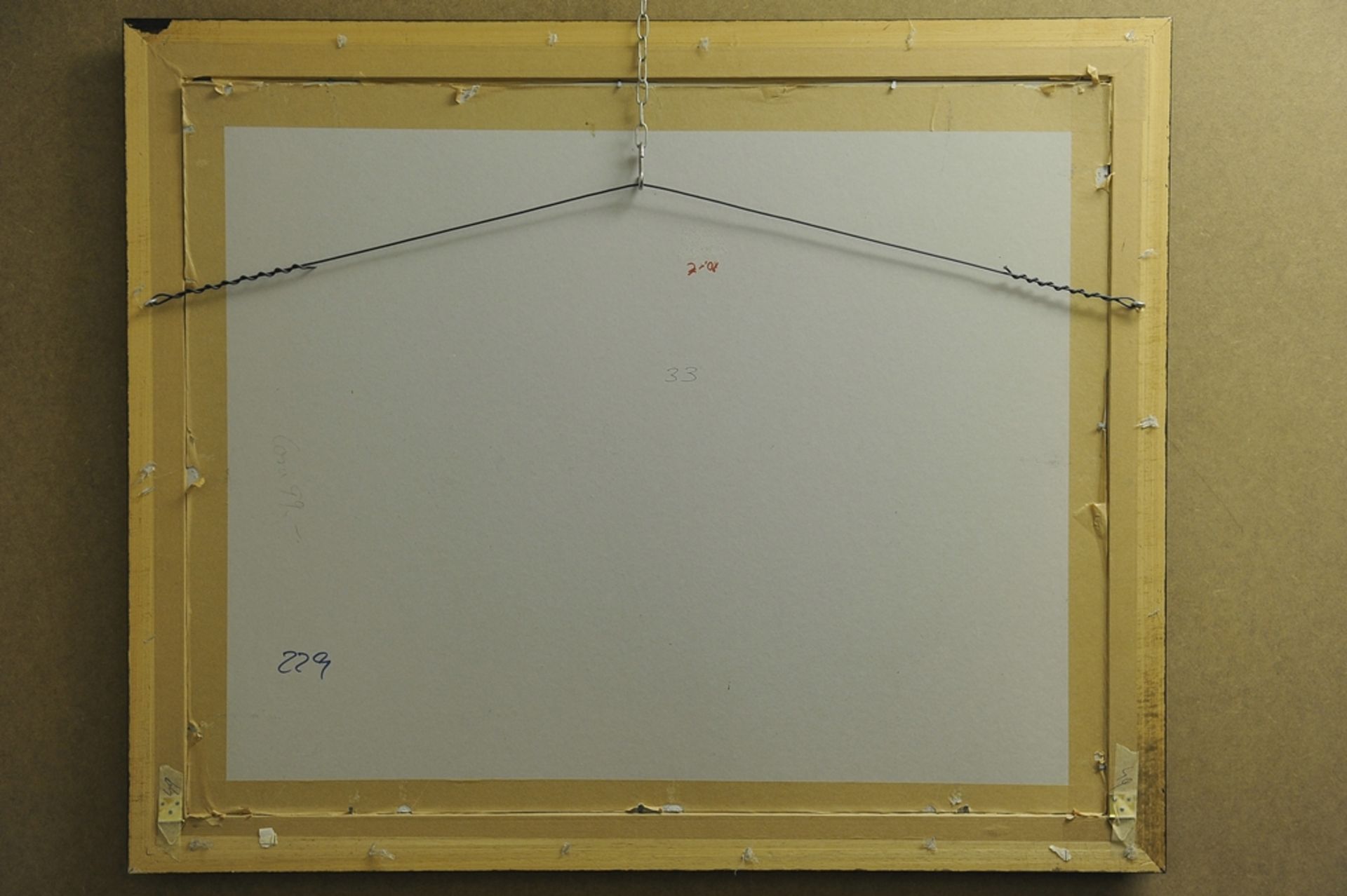 "Stillleben mit Paprika" - hinter Glas in Passepartout gerahmt, lichtes Blattmaß ca. 60 x 47 cm, un - Image 10 of 11