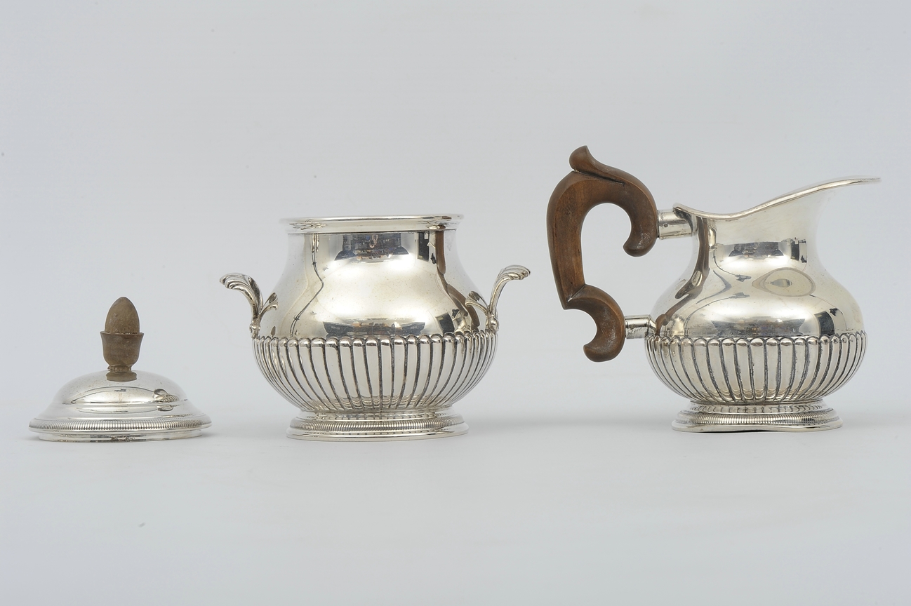 5teiliges Tee- und Kaffeeservice, 800er Silber massiv, bestehend aus Teekanne (Länge ca. 26 cm, ca. - Image 16 of 21