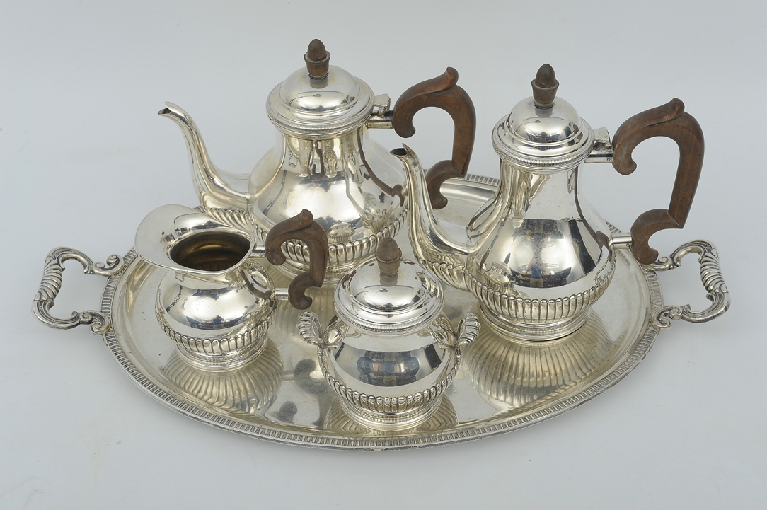 5teiliges Tee- und Kaffeeservice, 800er Silber massiv, bestehend aus Teekanne (Länge ca. 26 cm, ca. - Image 2 of 21