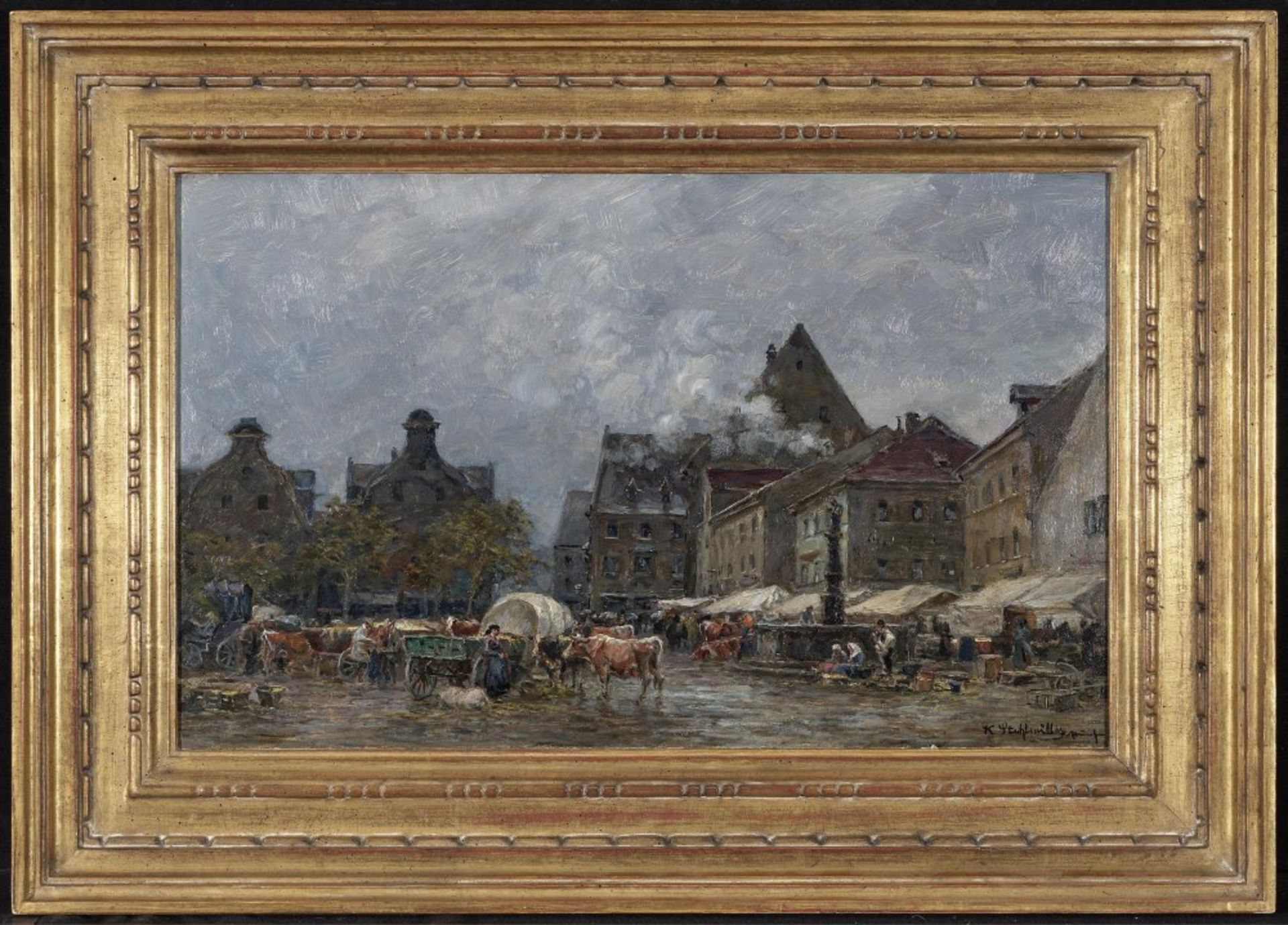 Karl Stuhlmüller  - Viehmarkt in der Stadt    - Bild 3 aus 4