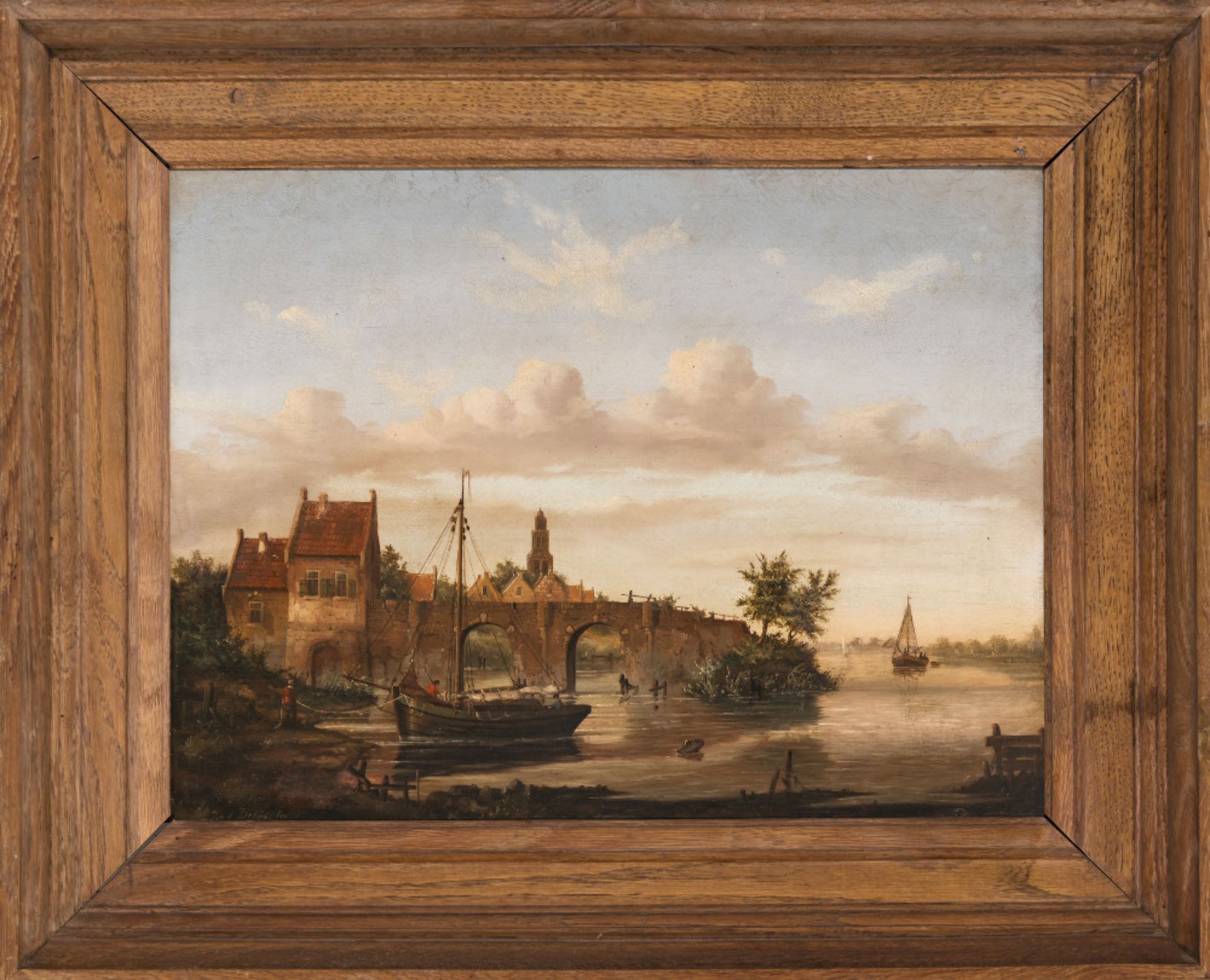 Johannes Adrianus van der Drift  - Niederländische Uferlandschaft    - Bild 4 aus 4