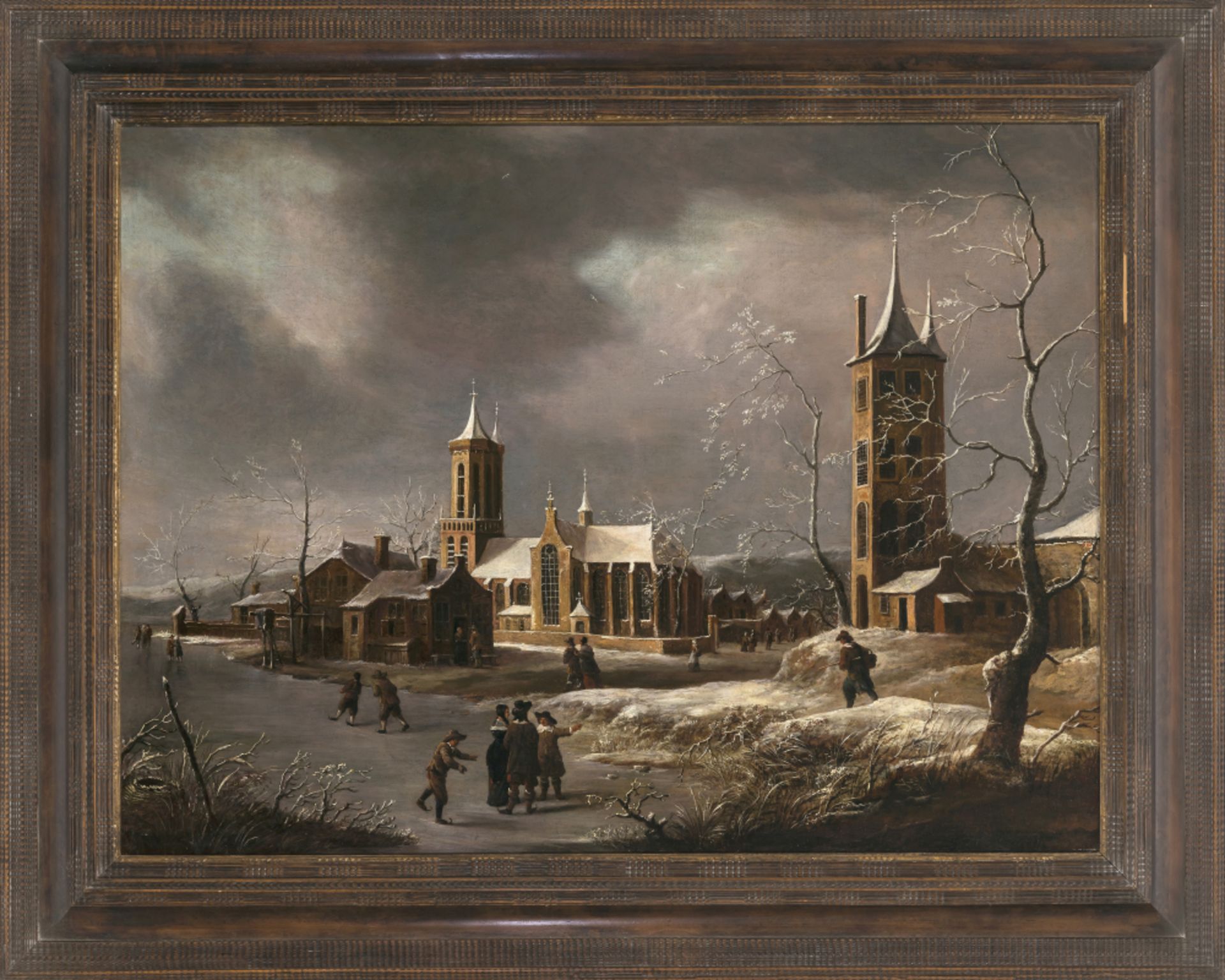 Abraham van Beerstraten (Beerstraaten)  - Winterliche Dorflandschaft mit Kirche    - Bild 4 aus 4