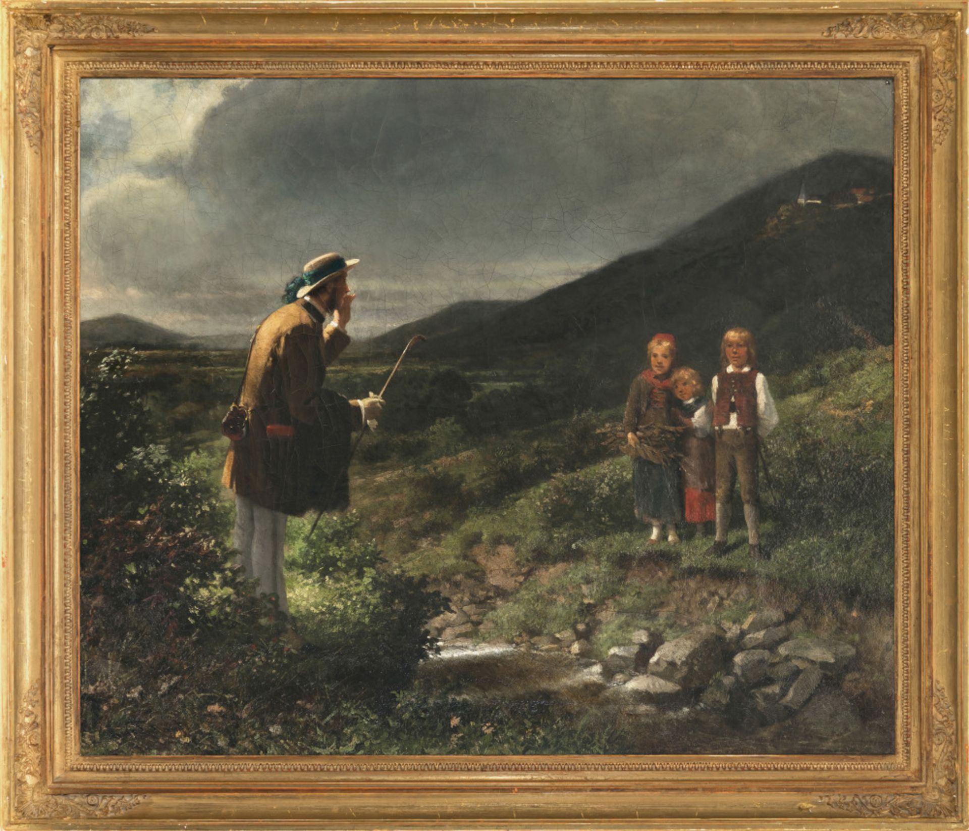 The summer visitor meets three peasants' children - Image 4 of 4