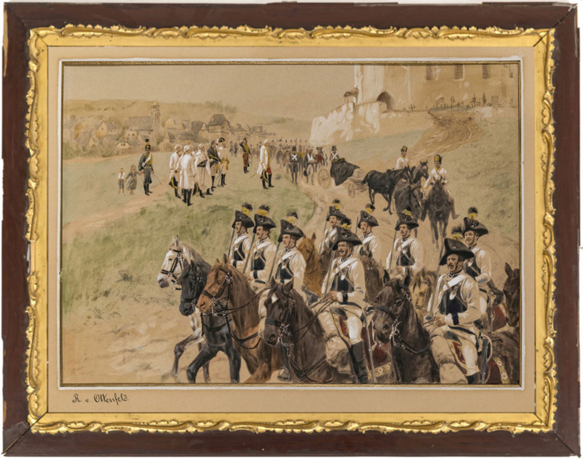 Archduke Charles conveys the body of General Marceau to the French forward posts - Image 4 of 4